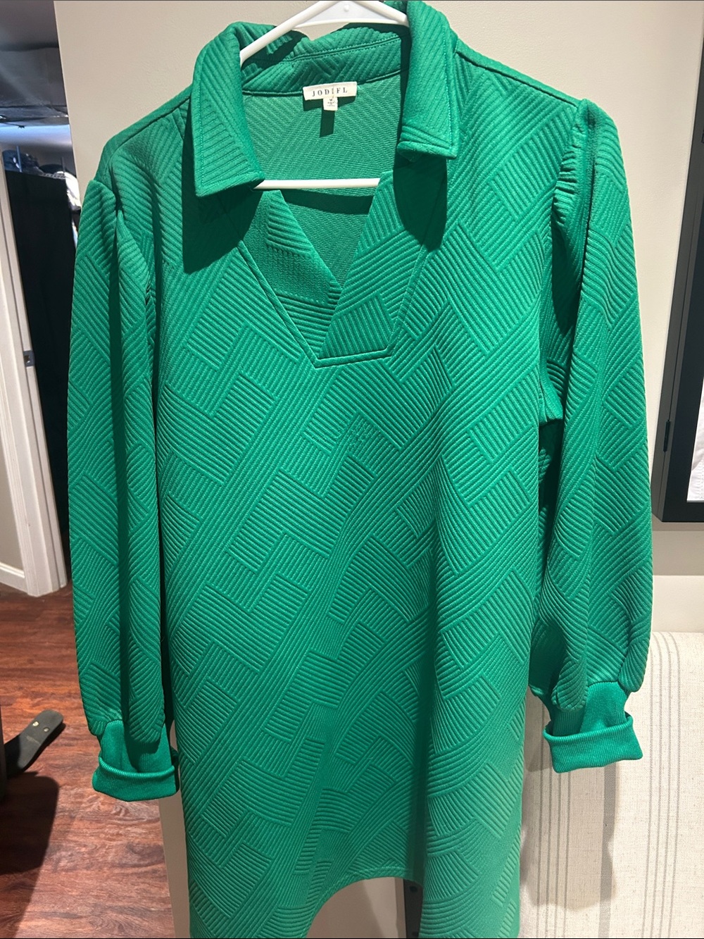 Jodifl Emerald Green Textured Dress